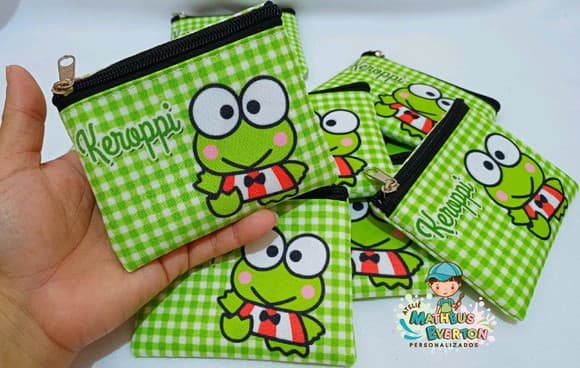 30 Porta Moedas Keroppi Tamanho: 10x12cm