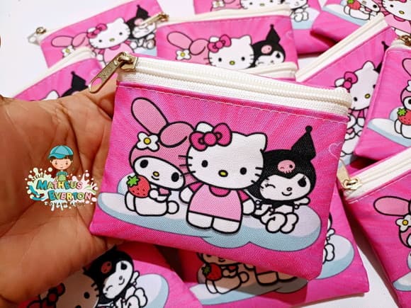 50 Porta Moedas Hello Kitty Tamanho: 10x12cm