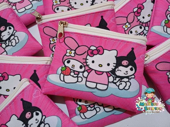 40 Porta Moedas Hello Kitty Tamanho: 10x12cm