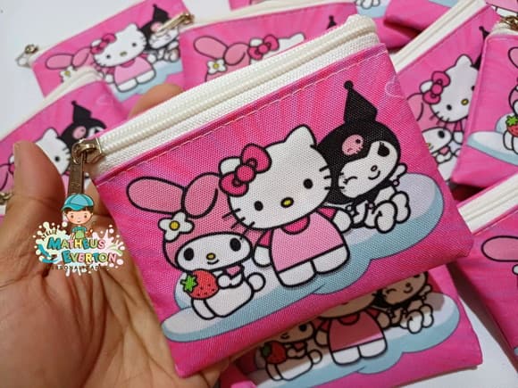 30 Porta Moedas Hello Kitty Tamanho: 10x12cm