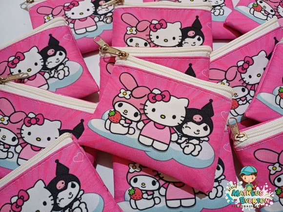 25 Porta Moedas Hello Kitty Tamanho: 10x12cm
