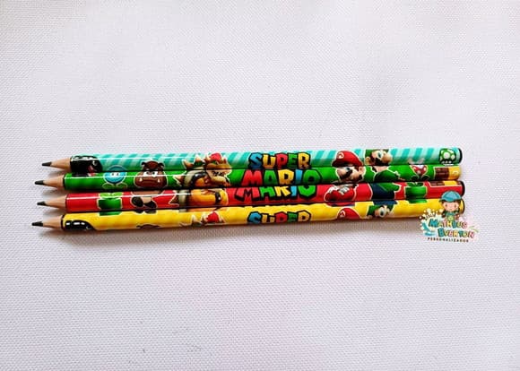 35 Lápis Personalizado Super Mario Bros