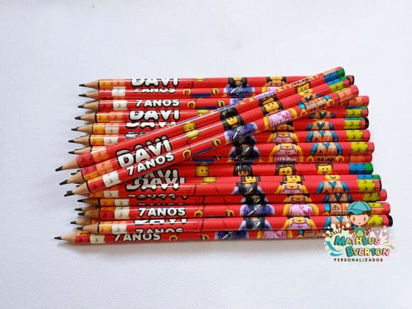 25 Lápis Personalizado Lego Atu