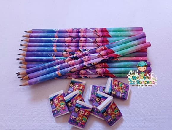 35 Kits Lápis e Borracha Guerreiras do K-pop