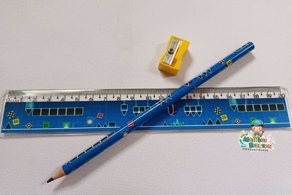 40 Kits Lápis, Régua e Apontador Personalizado Geometry Dash