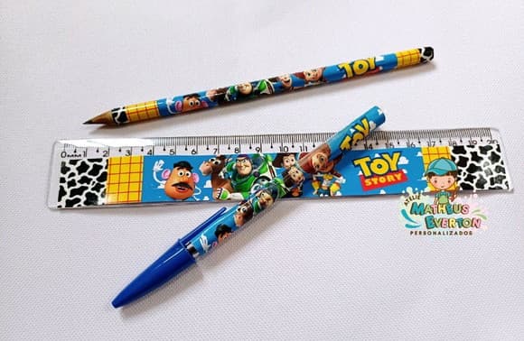 25 Kits Lápis, Caneta e Reguapersonalizado Toy Story