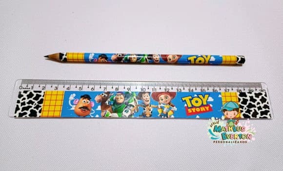 35 Kits Lápis e Régua Personalizado Toy Story