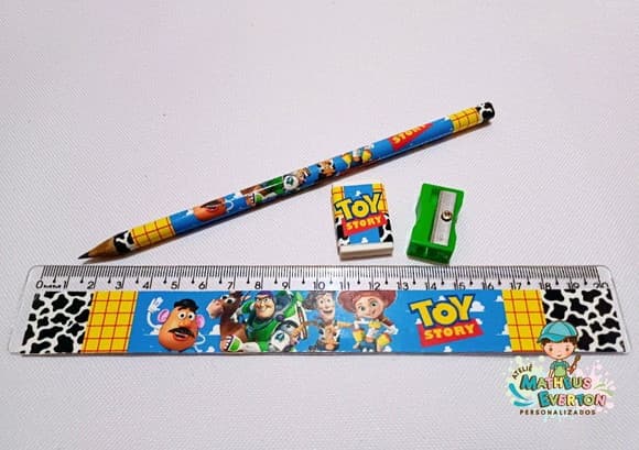 40 Kits Lápis, Borracha, Régua e Apontador Toy Story