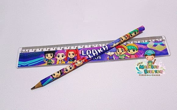 30 Kits Lápis e Régua Personalizado Guerreiras de K-pop Cute