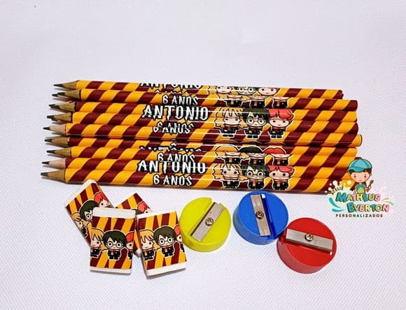 35 Kits Lápis, Borracha e Apontador Harry Potter