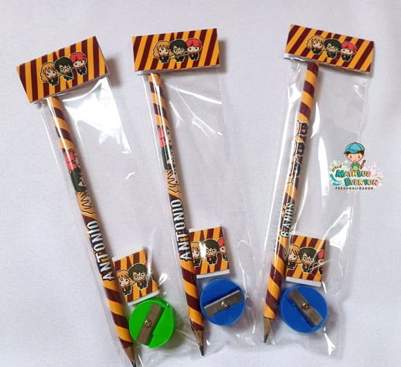 45 Kits Lápis, Borracha e Apontador Harry Potter