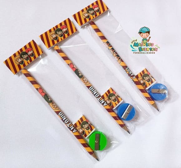 35 Kits Lápis, Borracha e Apontador Harry Potter