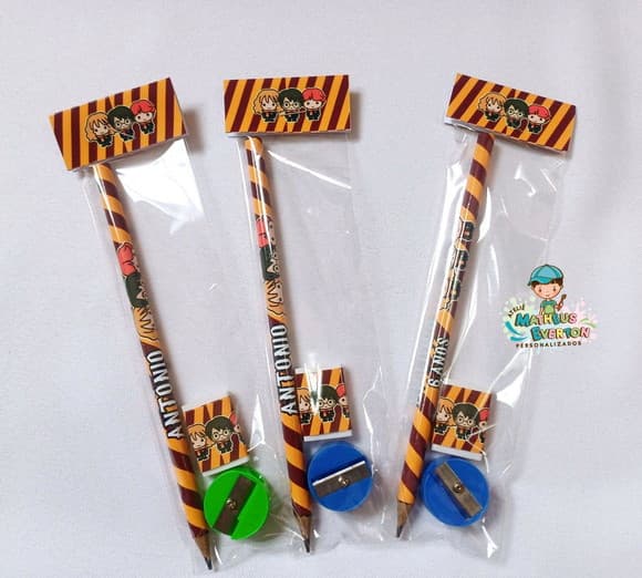25 Kits Lápis, Borracha e Apontador Harry Potter