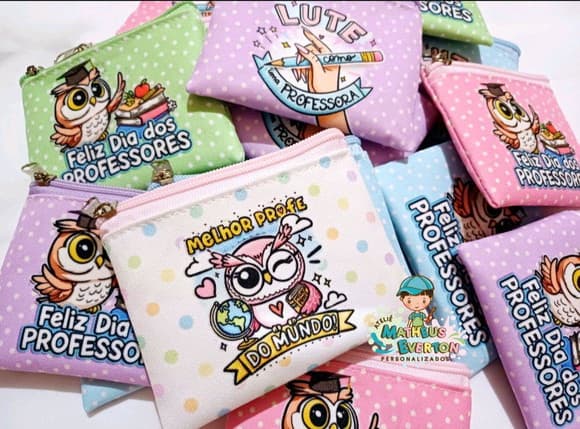 30 Porta Moedas Personalizado Dia dos Professores