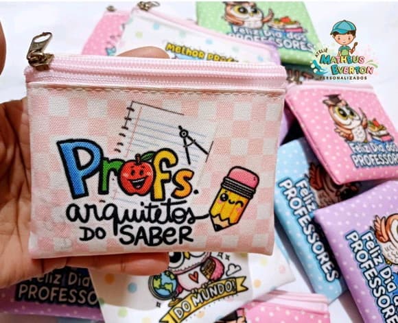 40 Porta Moedas Personalizado Dia dos Professores