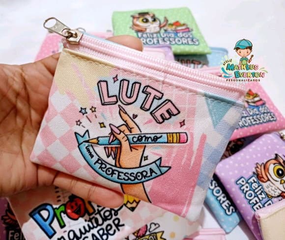 30 Porta Moedas Personalizado Dia dos Professores