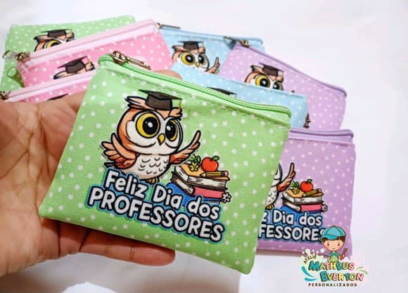 45 Porta Moedas Personalizado Dia dos Professores