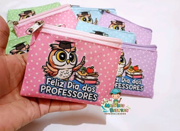 40 Porta Moedas Personalizado Dia dos Professores