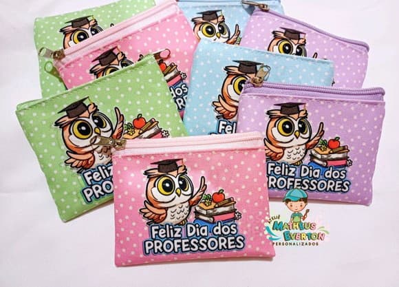 25 Porta Moedas Personalizado Dia dos Professores