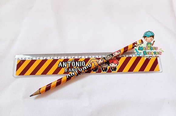 25 Kits Lápis e Régua Personalizado Harry Potter
