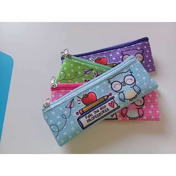 25 Estojos Slim Personalizado Professores Tamanho 19x7