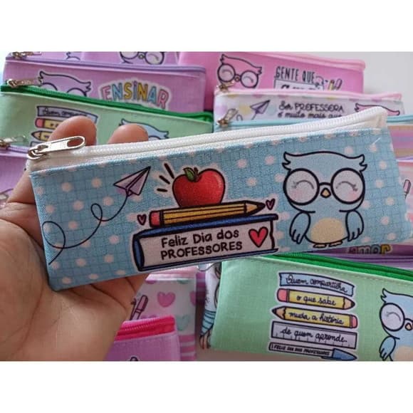 30 Estojos Slim Personalizado Professores Tamanho 19x7