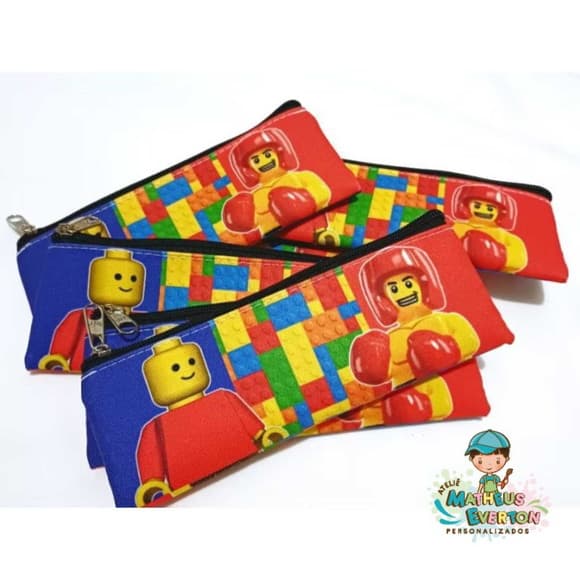 40 Estojos Slim Personalizado Lego Tamanho 19x7