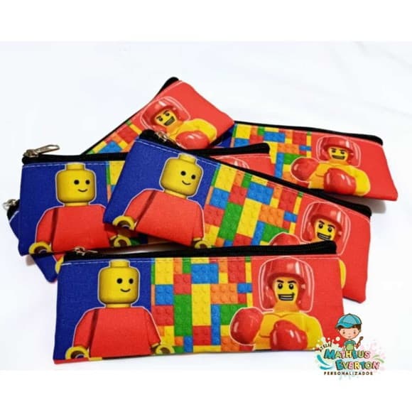 25 Estojos Slim Personalizado Lego Tamanho 19x7