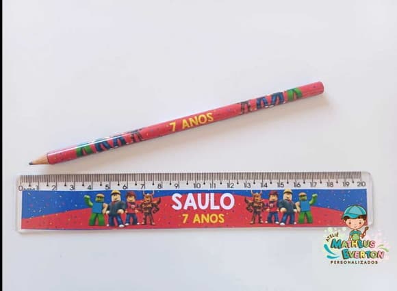 35 Lápis + 35 Réguas Personalizado Roblox