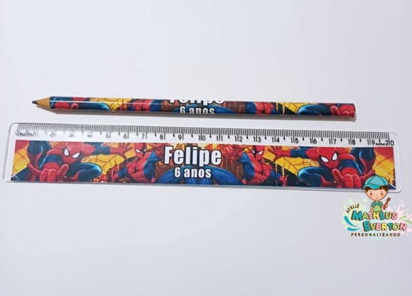 40 Lápis + 40 Réguas Personalizado Homem Aranha