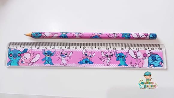 35 Lápis + 35 Réguas Personalizado Stitch