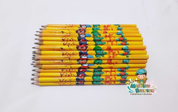 Lápis Personalizado Tema Pokémon