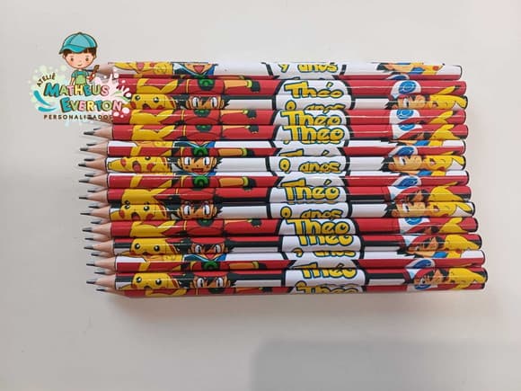 Lápis Personalizado Tema Pokémon