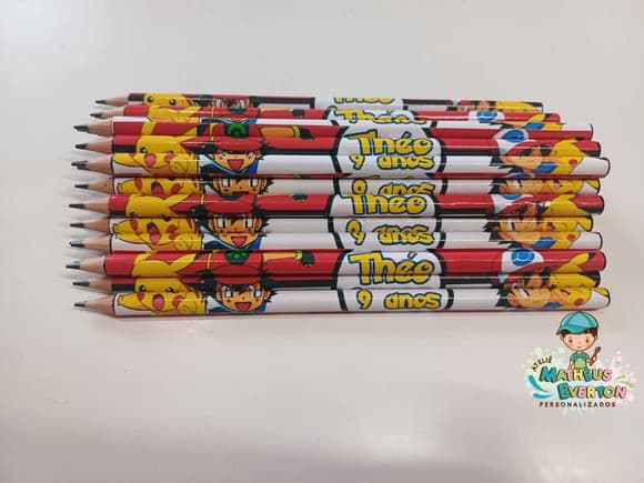 Lápis Personalizado Tema Pokémon