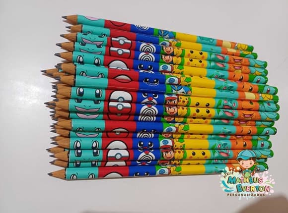 Lápis Personalizado Tema Pokémon