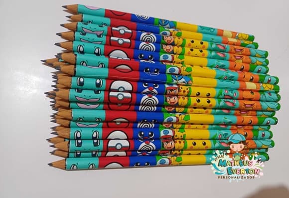 Lápis Personalizado Tema Pokémon