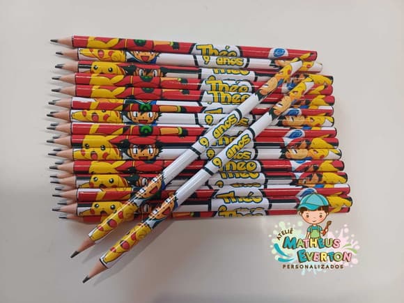 Lápis Personalizado Tema Pokémon