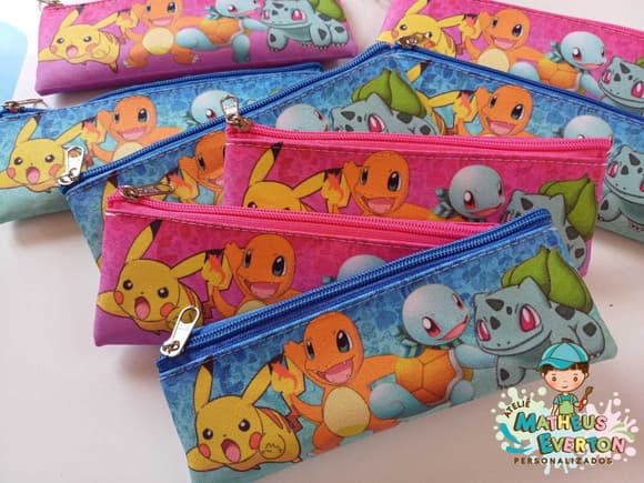 Estojo Slim Personalizado Pokémon Tamanho 19x7