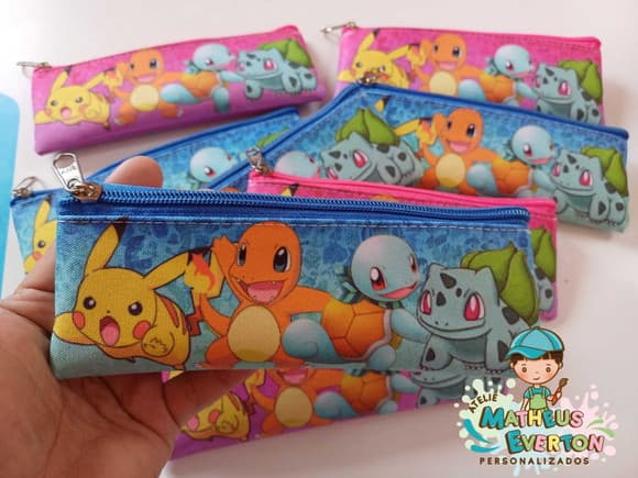 Estojo Slim Personalizado Pokémon Tamanho 19x7