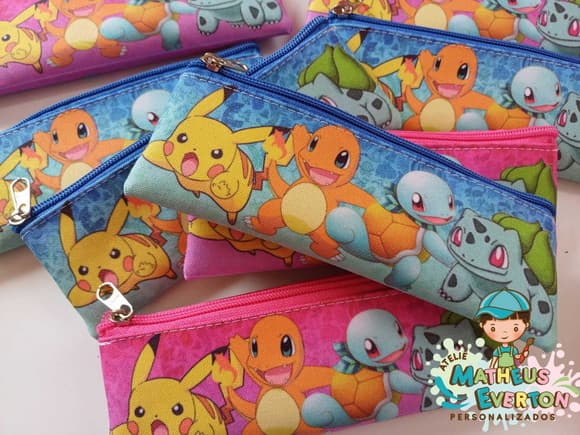 Estojo Slim Personalizado Pokémon Tamanho 19x7