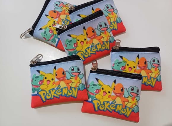 Porta Moedas Personalizada Pokémon ( Frente e Verso)