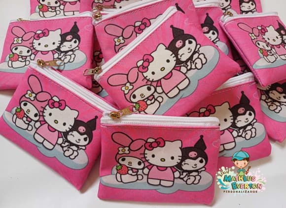 Porta Moedas Personalizada Hello Kitty ( Frente e Verso)
