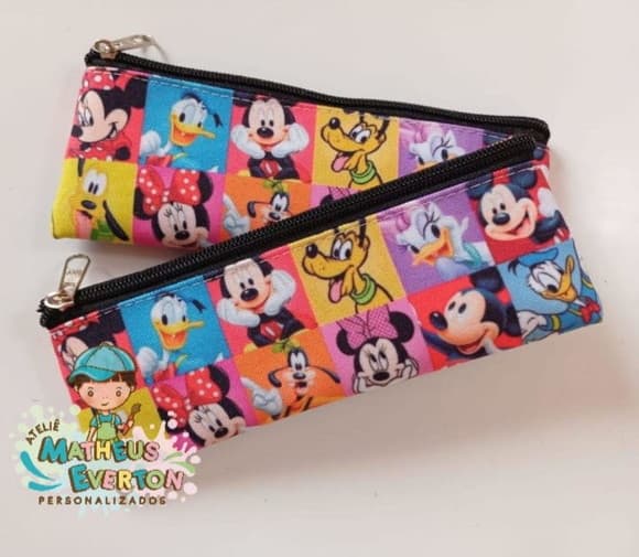Estojo Slim Porta Lápis Turma do Mickey Tamanho: 19x7