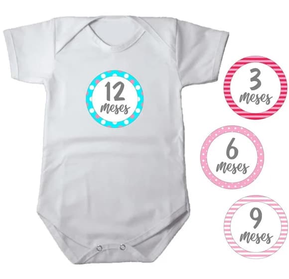 Kit de Adesivo Mêsversário para Body Menina Cores