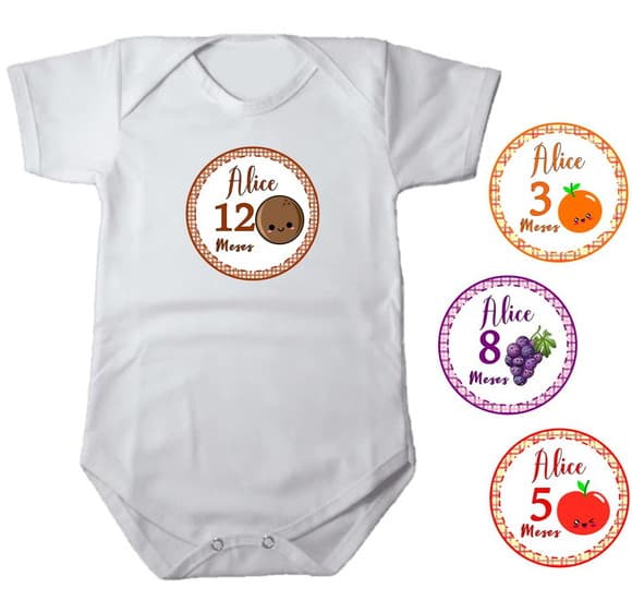 Kit de Adesivo Mêsversário Frutinhas