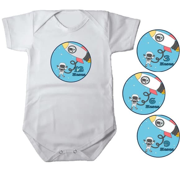 Kit Adesivo para Body - Mesversario Astronauta