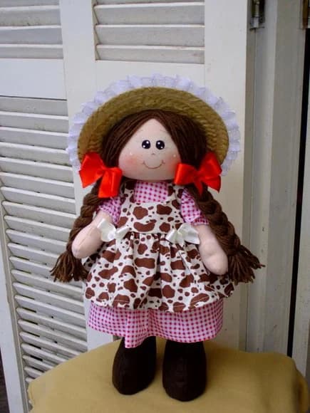 Boneca Caipira -coleção Fazendinha