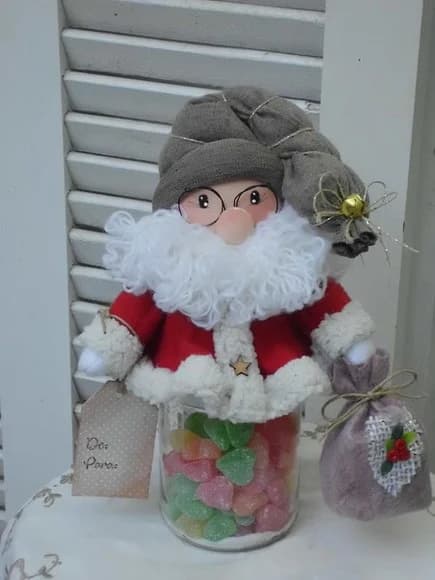 Boneca de Pano -noel no Vidro