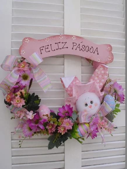 Guirlanda Rosa de Páscoa