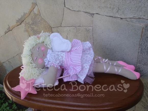 Boneca de Pano - Fadinha Rosa